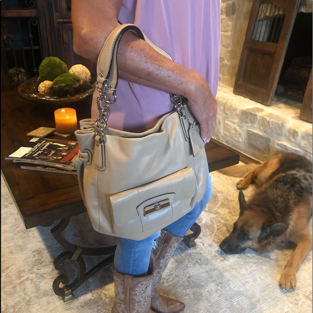 Authentic Nude w/ Silver Hardware Coach Purse
